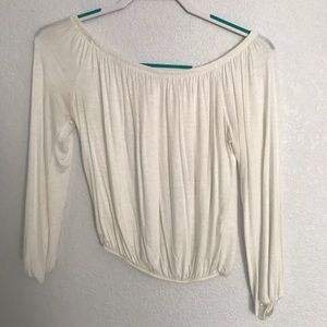 Plain white off the shoulder long sleeve